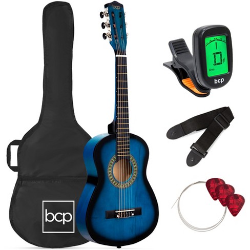  Ashthorpe 38-inch Beginner Acoustic Guitar Package (Blue),  Basic Starter Kit w/Gig Bag, Strings, Strap, Tuner, Pitch Pipe, Picks :  Musical Instruments