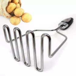 Zulay Kitchen Potato Masher Stainless Steel - Premium Masher Hand Tool and Potato Smasher Metal Wire Utensil