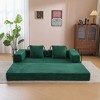 Whisen Sectional Compression Sofa Bed & Floor Futon Couch with Convertible Folding Design, Pillows and Armrests - 2 of 4