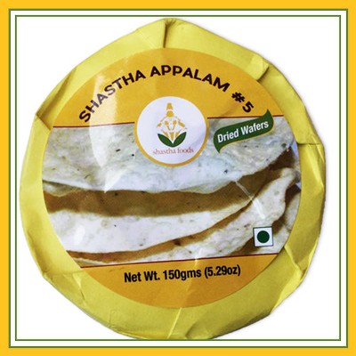 Shastha  Appalam - 5 Pack of 4, Each 150 Gms