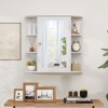 Tangkula Bathroom Wall Cabinet with Mirror Mirrored Medicine Cabinet with 6 Open & 4 Interior Shelves - 4 of 4