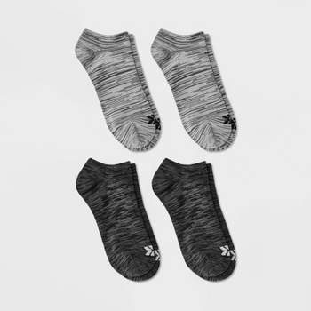 Women's 4pk Lightweight Random Feed No Show Athletic Socks - All In Motion™ Assorted Grays 4-10