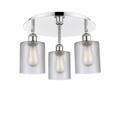 Cobbleskill - 3 Light Flush Mount In Art Deco Style-9.63 Inches Tall and 17.75 Inches Wide