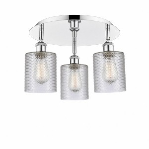Cobbleskill - 3 Light Flush Mount In Art Deco Style-9.63 Inches Tall and 17.75 Inches Wide - 1 of 1