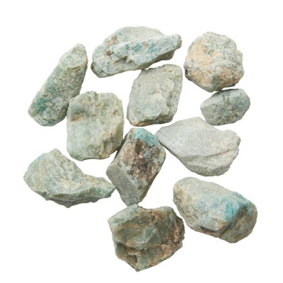 Okuna Outpost Bulk Amazonite Crystals, Raw Natural Stones and Pouch, Home Décor (1-2.5 Inches, 1 Lbs)