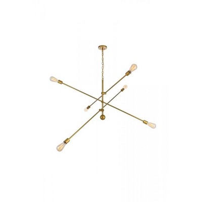 Elegant Lighting Axel 6 Lights Brass Pendant