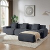 SKRAN 113" L Shaped Modular Sectional Sofa, Corduroy 3-Seater Boneless Couches with Movable Ottoman and Pillows, No Assembly Required for Living Room - 2 of 4