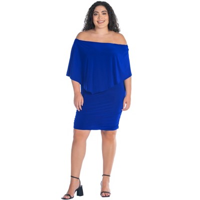 Womens Plus Size Convertible Bodycon Mini Dress Ruffled Sleeve-p0066297 ...
