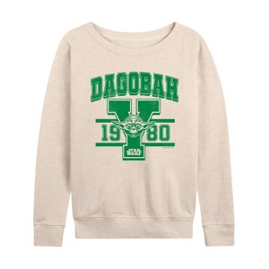 Women's - Star Wars - Yoda Dagobah 1980 Lightweight French Terry Wide Neck Long Sleeve Shirt - 1 of 4
