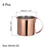 Unique Bargains 304 Stainless Steel Hammered Cocktail Drinking Mugs Rose Gold 2oz 4 Pcs - 2 of 4