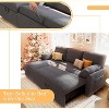 AMERLIFE Sleeper Sofa- 2 in 1 Pull Out Couch Bed with Storage Chaise Living Room, Grey Boucle - 4 of 4