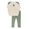 Aurora Classics - 2-Piece Toddler Boys Velour Sweatshirt + Cotton Leggings Lounge Set - Plaid Collection - 2 of 2