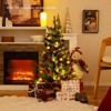 Tangkula 3 FT Pre-lit Artificial Entrance Christmas Tree Small Tabletop Xmas Fir Tree Warm White LED Lights Seasonal Decoration Tree - 2 of 4