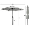 HYLEORY 120" Lighted Market Umbrella/ Size: 94.5" H x 120" W x 120" D - 3 of 4