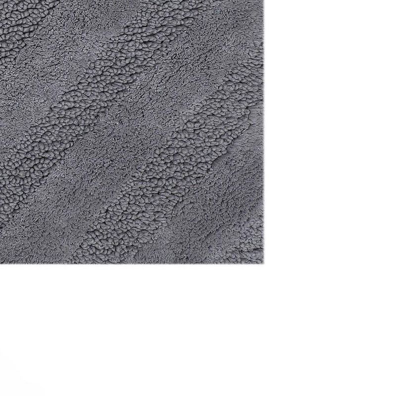 Unique Stripe Honeycomb Sculptured Bath Rug Is Made Soft Plush Cotton Is Super Soft The Touch Silver, 2 of 4