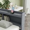 Whisen Twin Size L-Shaped Bookcase Bed with Built-In Power Outlets, USB Charging Ports, and Two Storage Drawers - 4 of 4
