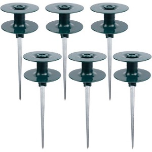 VisioGear Hardware Fasteners, 6PCS Garden Hose Guide Spike, Keeps Garden Hose Out of Flower Beds, Silver, 3.7"*3.7"*10" - 1 of 4