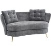 TiramisuBest Loveseat Sofa with Golden Metal Legs, Upholstered Two-Seater Club Couch for Living, Reading, Bedroom, Apartment, White - 4 of 4