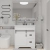 COMHOMA 30" Bathroom Vanity, Single Sink with Barn Doors & 2 Drawers, Ceramic Basin, White - 2 of 4