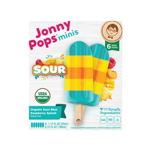 JonnyPops Minis Sour Blue Raspberry Organic Ice Pops - 6.72 fl oz/6ct - 1 of 4