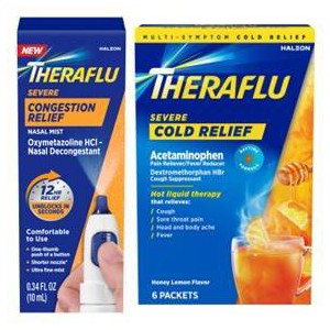 Theraflu 0.34 fl oz Severe Congestion Relief Nasal Mist + 6ct Severe Cold Relief Daytime Powder - Honey Lemon - 1 of 1