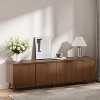 SEVOBAL TV Stand Entertainment Center for Up to 60" TVs Solid Wooden Legs Gold Handles with 4 Cylindrical Stripe Doors, Fluted Television Stands - 4 of 4
