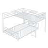 TIRAMISUBEST Twin over Full Size Bunk Bed with Ladder and Guardrail, L-Shaped Metal Bunk Bedframe with Slats Support - 4 of 4