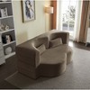 PAGED Modern Floor Sofa with 2 Pillows, Foam-Filled Sleeper Sofa Bed with Teddy Fabric for Living Room, Apartment, No Assembly Required - 2 of 4