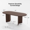 PexFix 67" x 33.5" Solid Wood Farmhouse Dining Table with V-Shaped Legs and Oval Wood Top for Modern Dining Rooms & Family Gatherings Walnut - 2 of 4