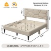 CSBDHome Upholstered Bed Frame with Headboard - 3 of 4