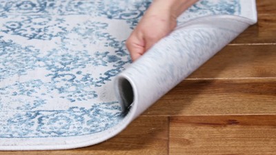 Elegant Grey and Beige Vintage Distressed 30" Accent Rug