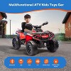 2 Seater Ride On ATV for Kids, 24V Ride On Toy Car with LED Lights, Music, 4 Wheeler Electric Car Battery Powered for Boys Girls, Red - 4 of 4