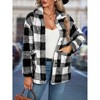 Clearlove Womens Fleece Jackets Plaid Shacket Jacket Coats Casual Long Sleeve Lapel Button Down Outwear Coats - 4 of 4