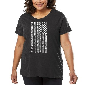 LA Pop Art Women's Word Art T-shirt - National Anthem Flag - 1 of 4