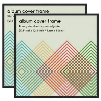 Americanflat 12.5" x 12.5" Album Frame to Display and Protect your Favorite Album Covers - Black - 2 Pack