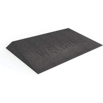 EZ-ACCESS TRANSITIONS 2.5 Inch Low Pile Transitional Non Slip Rectangular Rubber Angled Welcome Entry Mat Ideal for Indoor and Outdoor Use, Black