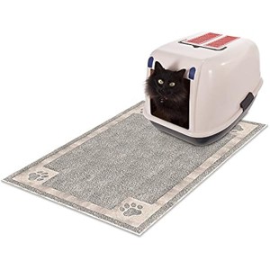 Non Slip Litter and Food Mat for Cats and Dogs- Floor Protecting Pad for Food Bowls and Kitty Litter- BPA and Phthalate Free By PETMAKER - 1 of 1