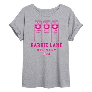 Women's - Barbie - Barbie Land Delivery Milk Oversized Graphic T-Shirt - 1 of 4