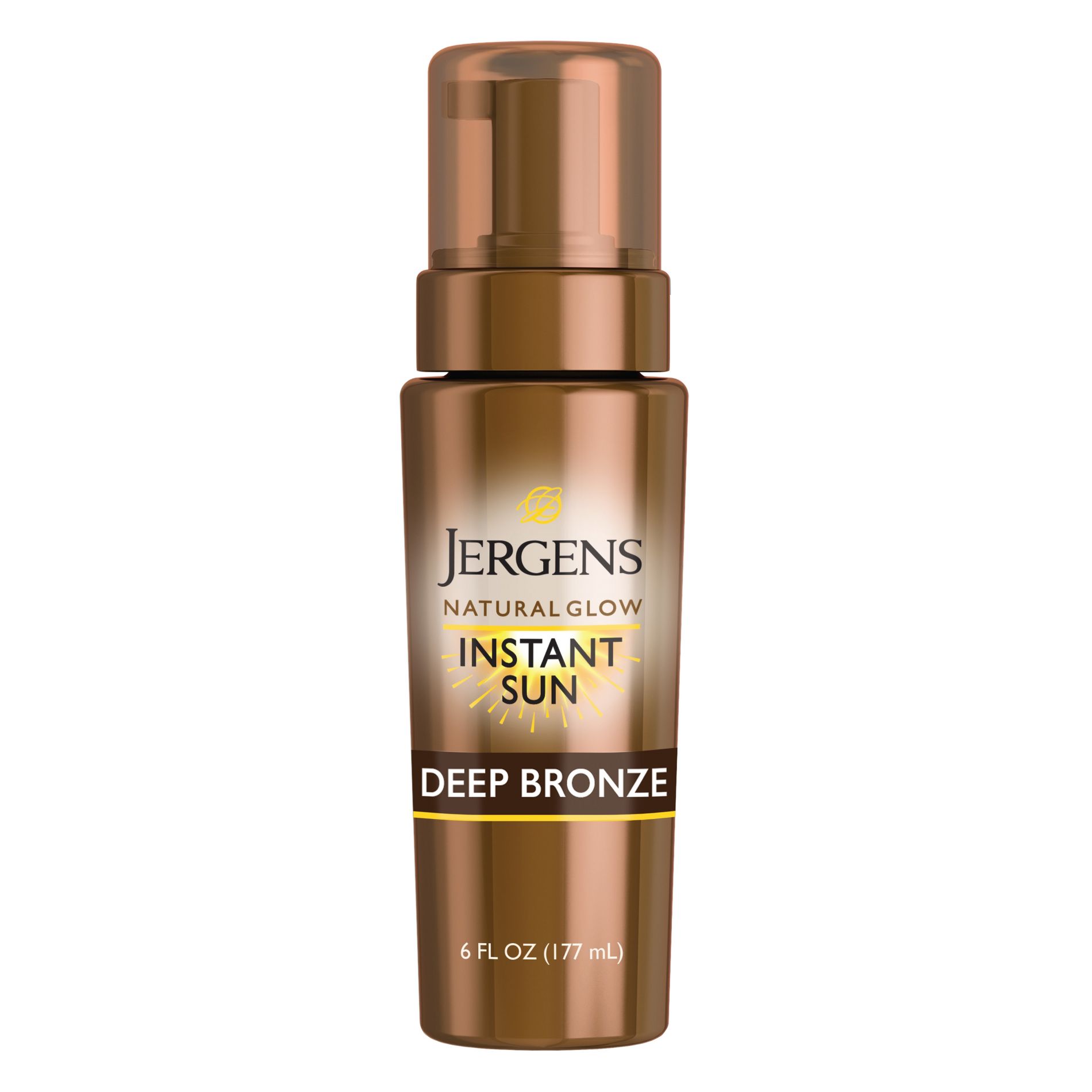 Jergens Glow Instant Moisturizing Self Tanner Tanning Foam - Deep Bronze - 6 fl oz: Hypoallergenic, Paraben-Free, Vegan