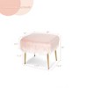 Costway Faux Fur Vanity Stool Square Furry Ottoman w/ Golden Metal Legs - 3 of 4