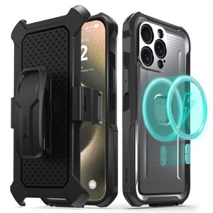 Vena vArmor Apple iPhone 15 Pro Max Case with MagSafe, Impact-Resistant Military Grade Rugged Case with Kickstand Holster Belt Clip - Graphite Gray - 1 of 4
