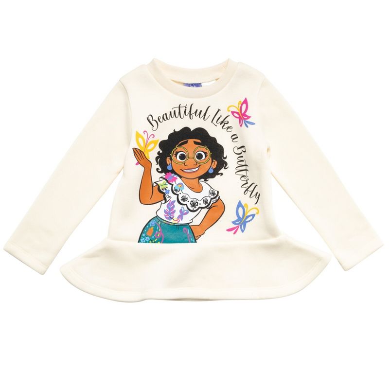 Disney Encanto Mirabel Luisa Isabela Girls Pullover Fleece Sweatshirt and Leggings Outfit Set Toddler, 3 of 8