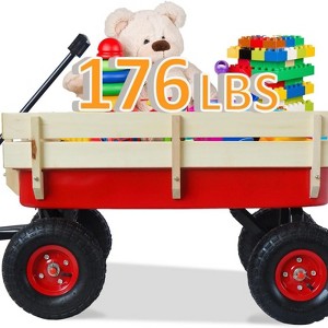 RISOKEYS Kids Wagon,with Removable Wooden Side Panels - Pet Wagon,Foldable Design,176lbs Capacity for Toys,Snacks and Outdoor Adventures - 1 of 4