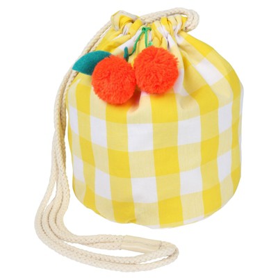 Meri Meri Cherry Gingham Drawstring Bag