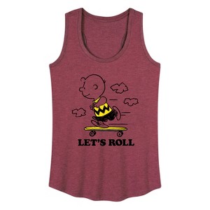 Women's - Peanuts - Let's Roll Graphic Racerback Tank - 1 of 4