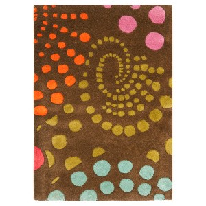 Brown/Multicolor Abstract Tufted Accent Rug - (2