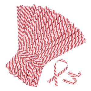 Unique Bargains Stripe Kraft Paper Twist Ties Party Gift Cake Candy Wrapping Red - 1 of 4