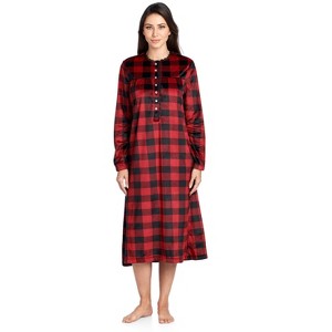 Ashford & Brooks Women's Mink Fleece Long Sleeve Nightgown - 1 of 4