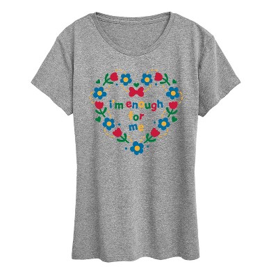 Women's - Instant Message - Im Enough For Me Vibrant Short Sleeve Graphic T-Shirt