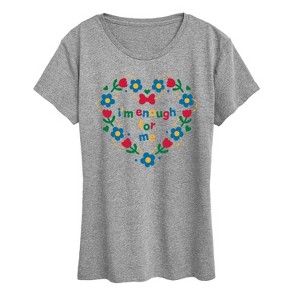 Women's - Instant Message - Im Enough For Me Vibrant Short Sleeve Graphic T-Shirt - 1 of 4